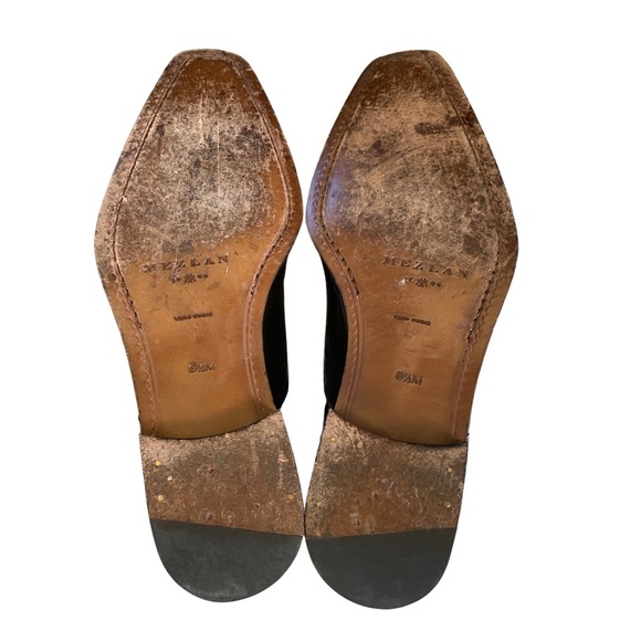 Mezlan Dark Brown Leather Semi Brogue Cap Toe Shoes - Picture 6 of 6